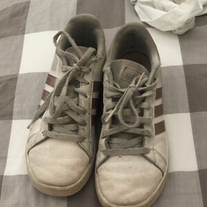 White and Brown Sneakers